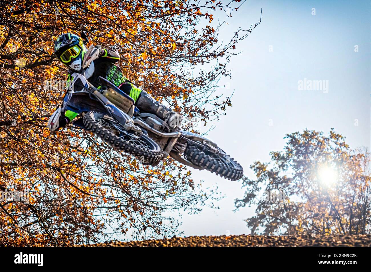 Motocross scene on a trail Stock Photo - Alamy