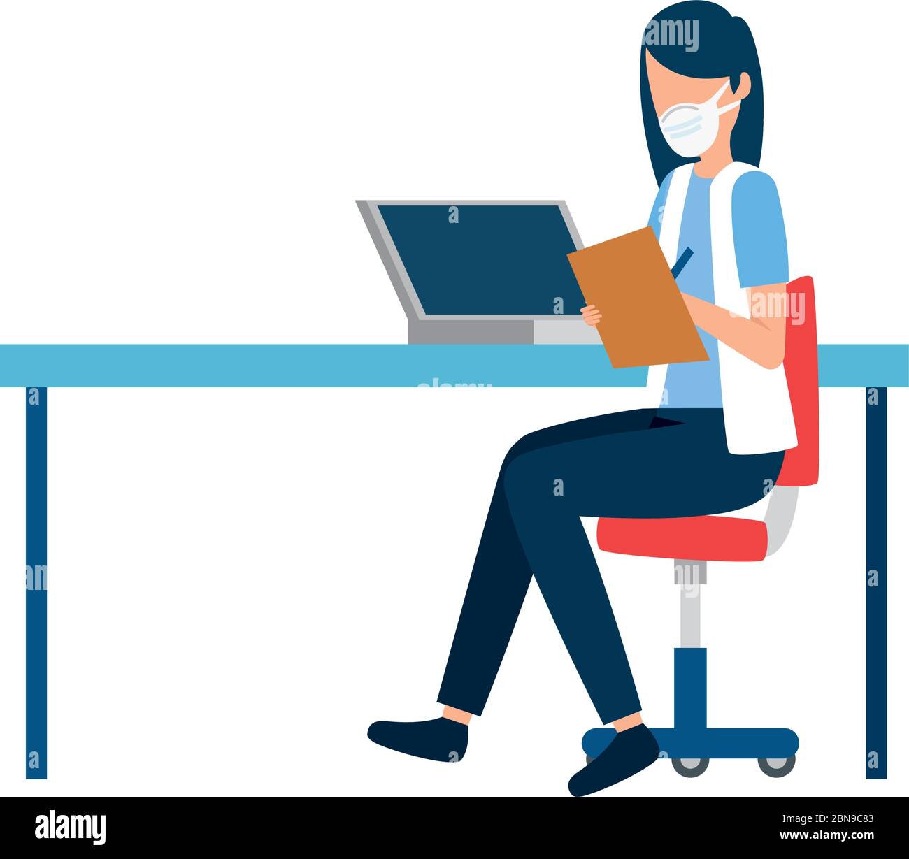 Using laptop young beautiful Stock Vector Images - Alamy