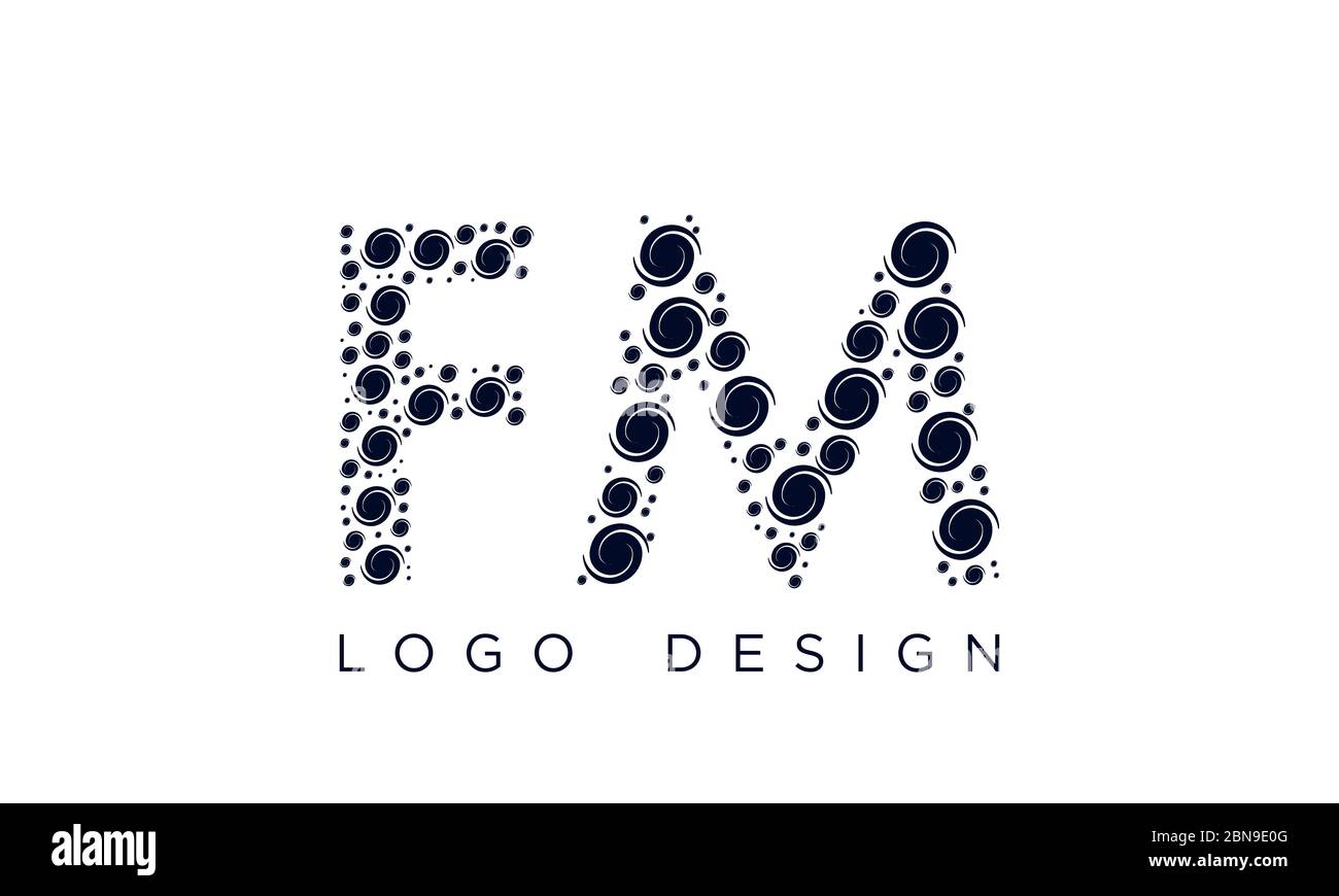 FM logo letter design vector Stock Vector