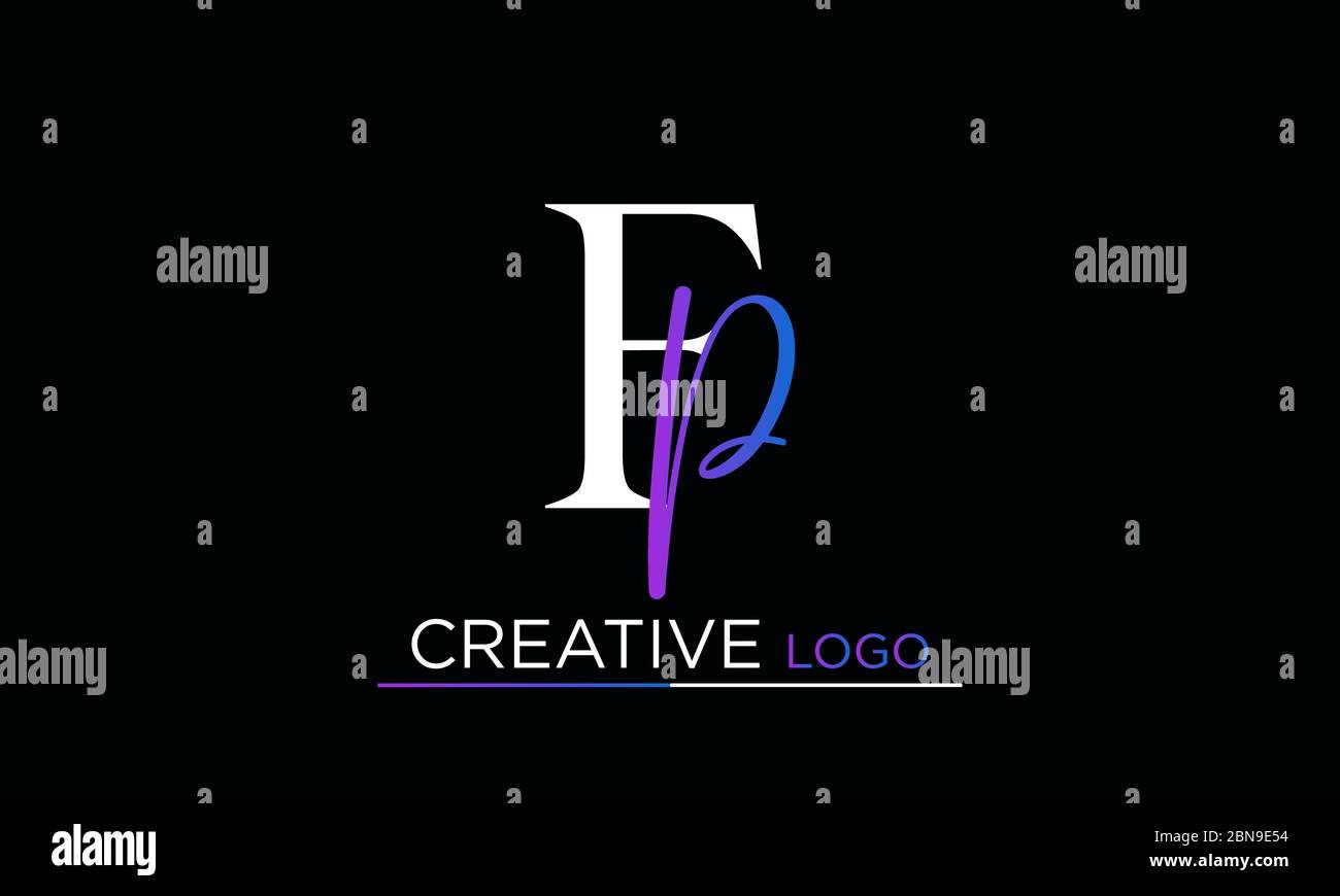 Initial letter logo FP, PF, logo template Stock Vector