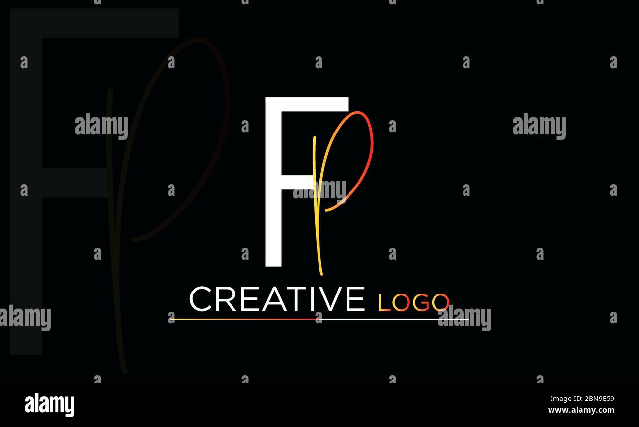 Initial letter logo FP, PF, logo template Stock Vector