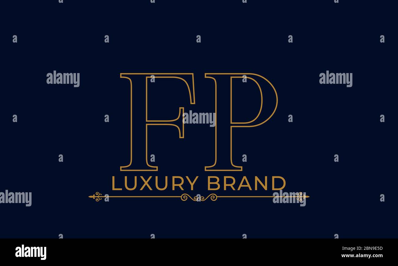 Initial letter logo FP, PF, logo template Stock Vector