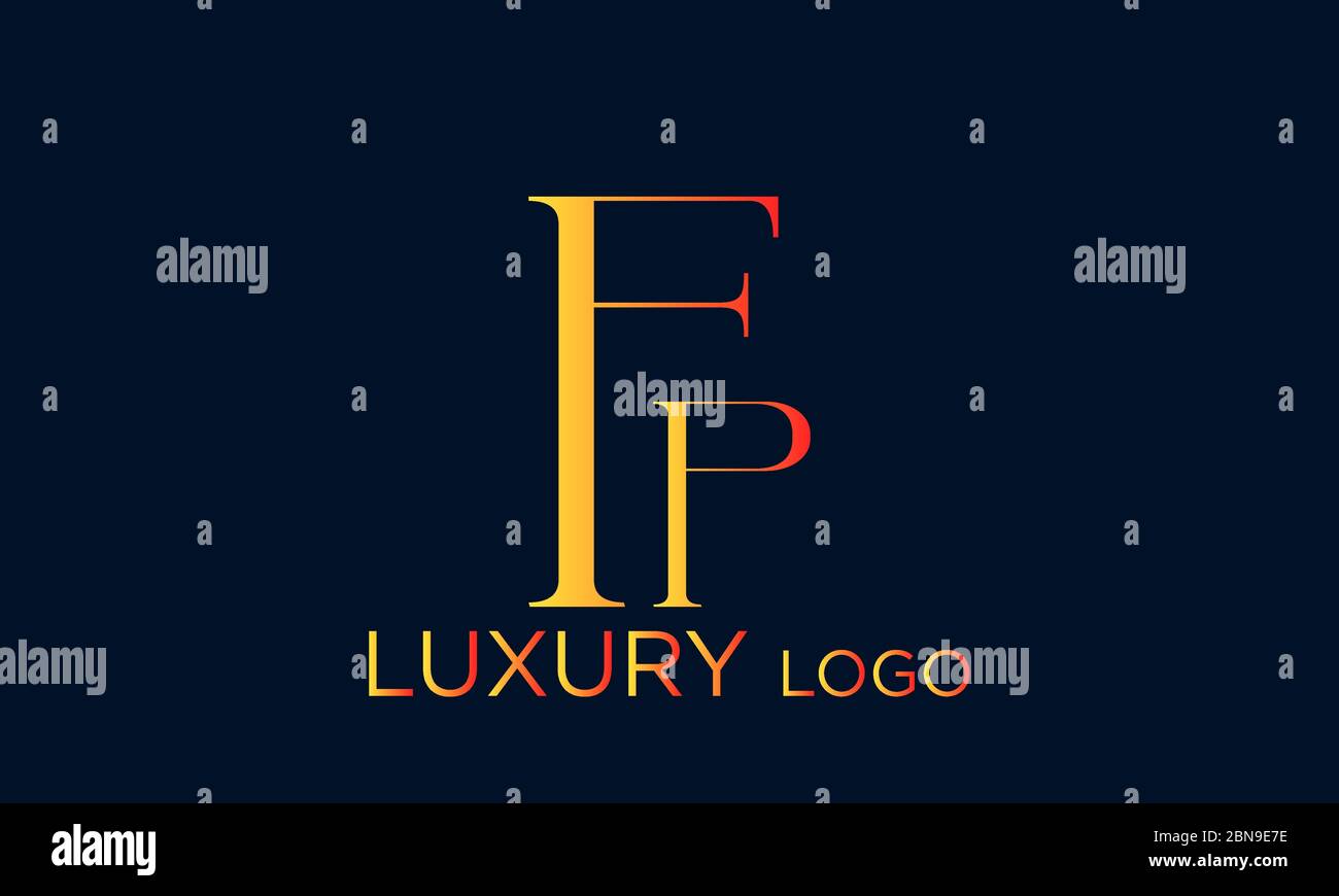 Initial letter logo FP, PF, logo template Stock Vector