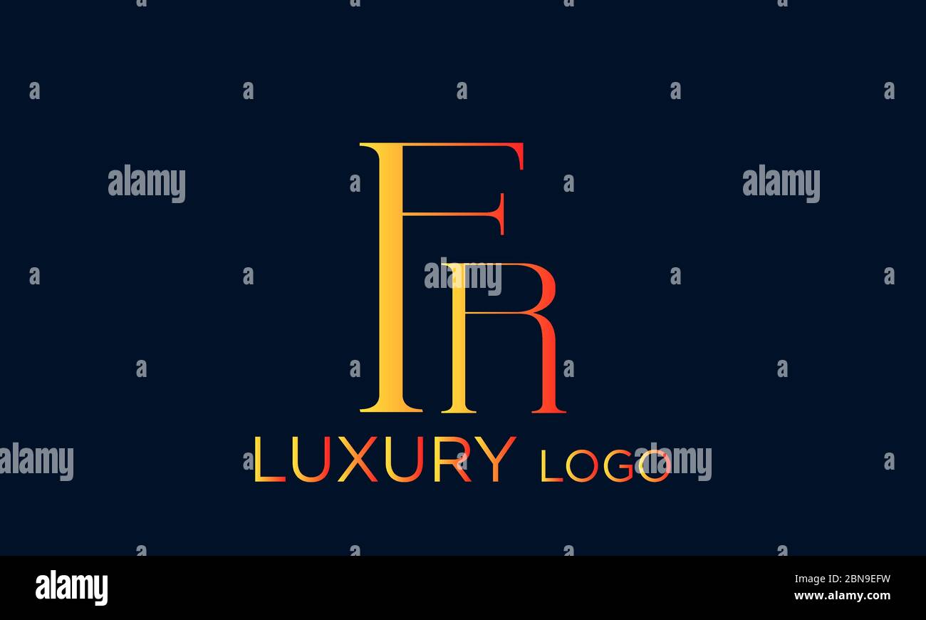 Letter RF or FR logo icon template design Stock Vector