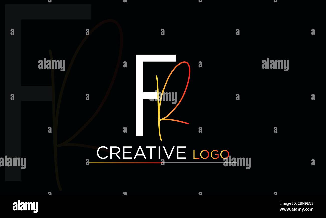 Letter RF or FR logo icon template design Stock Vector