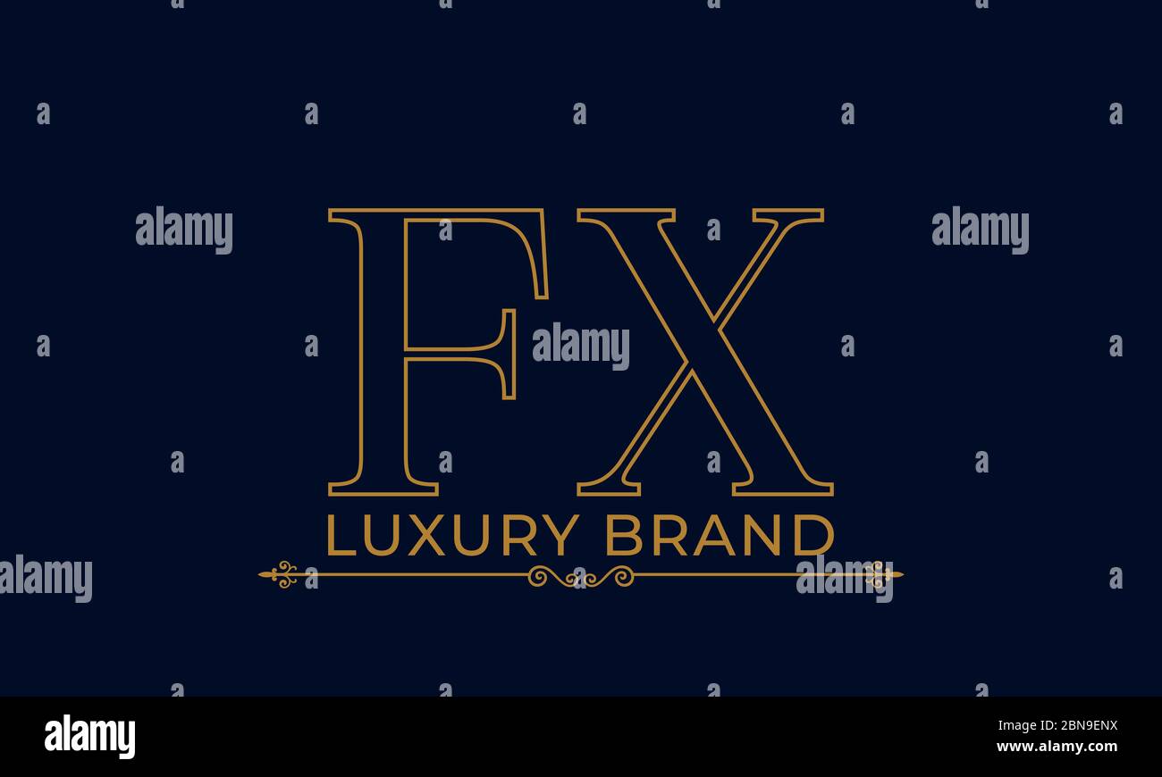 Initial Letter FX Logo Design Vector Template. Abstract Luxury Circle ...