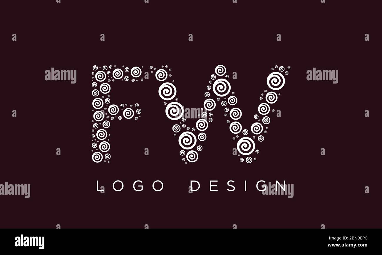 FW Letter Logo Design Template Vector Stock Vector