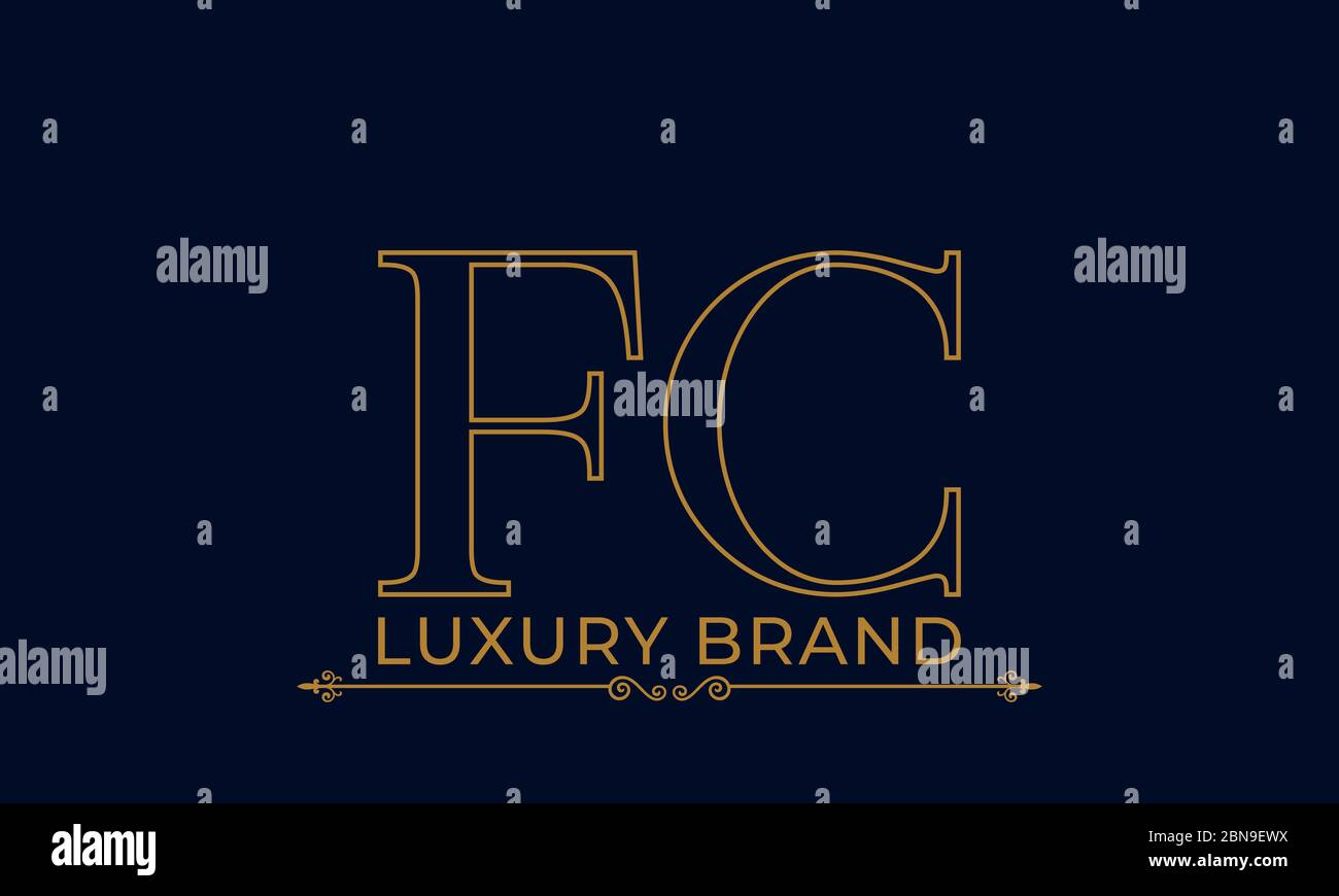 Initial FC Logo monogram design template. Simple elegant shape style ...
