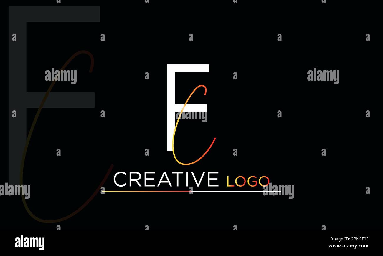 Initial FC Logo monogram design template. Simple elegant shape style ...