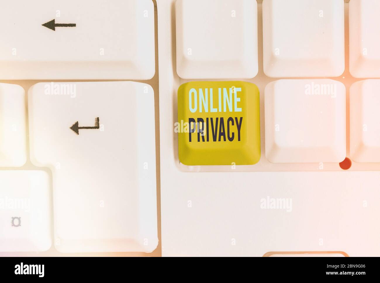 Writing note showing Online Privacy. Business concept for Security level of an individualal data published via the Internet Stock Photo