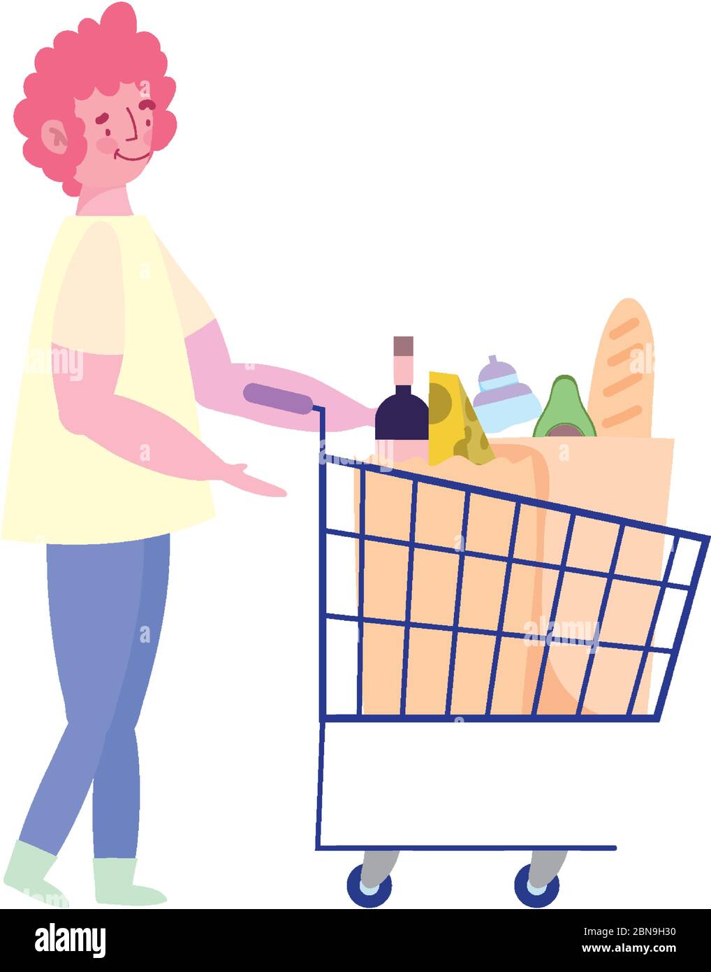 Illustration shopping cart trolley full hi-res stock photography and images  - Page 7 - Alamy