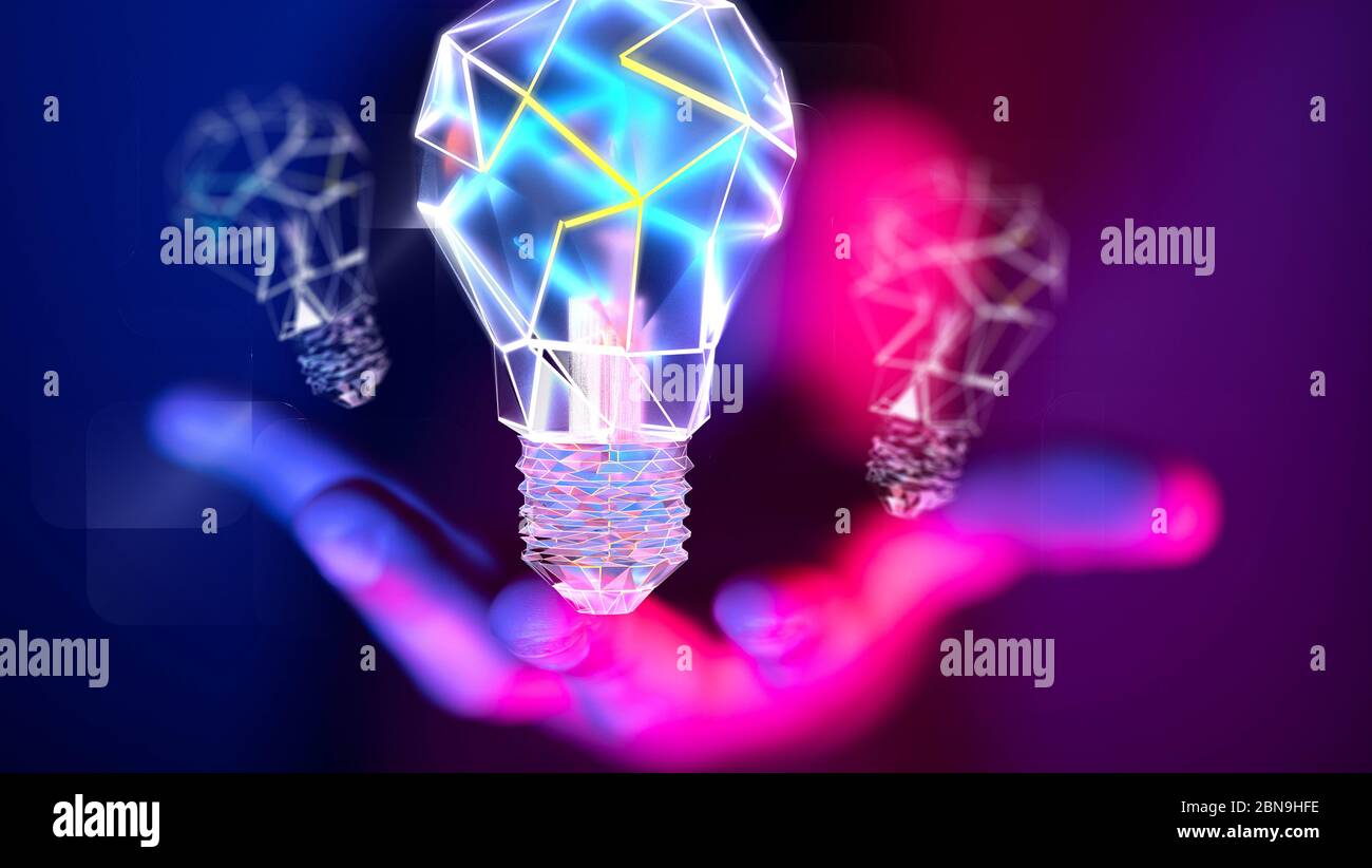A solution concept business idea lamp Stock Photo - Alamy