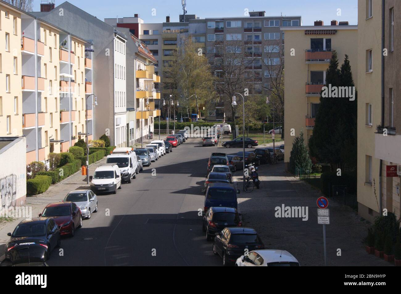 Der Stresowplatz in Berlin-Spandau hat heute den Charakter eines Straßenzuges und trägt seinen Namen seit 1855. Stock Photo