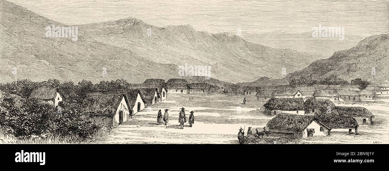 The Andajes District, Oyón Province, Lima Department. Peru, South America. Old 19th century engraved illustration, Le Tour du Monde 1863 Stock Photo