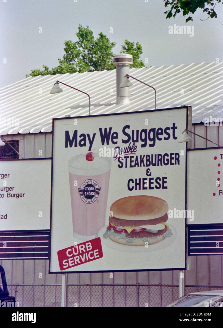Steak n Shake Curb service sign at a restaurant in Springfield, MO ca. 1992 Stock Photo Alamy