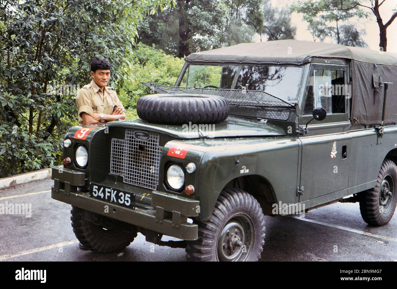 1973 - Gurkha Soldier and jeep near in Hong Kong ca. early 1970s Stock ...