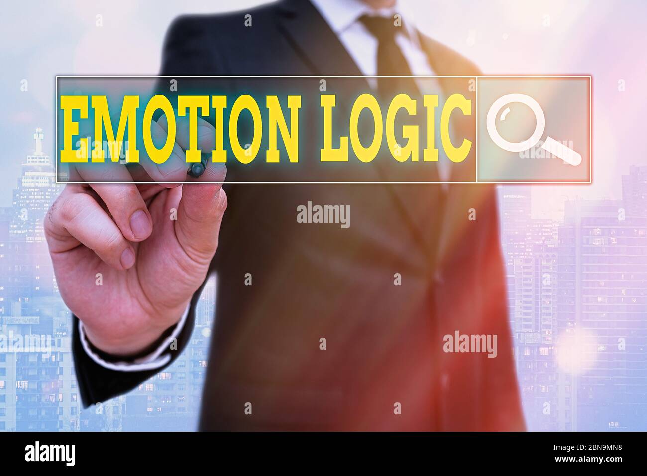 Word writing text Emotion Logic. Business photo showcasing Heart or Brain Soul or Intelligence Confusion Equal Balance Stock Photo