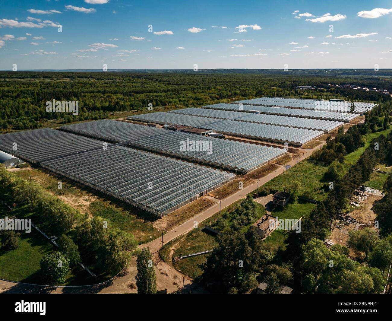 Aerial view of greenhouse hi-res stock photography and images - Alamy