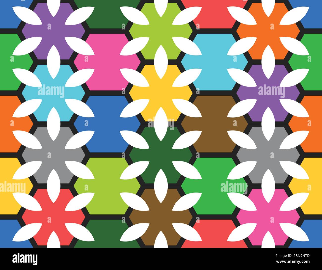 Seamless geometric pattern, texture or background vector in different colors. Stock Vector