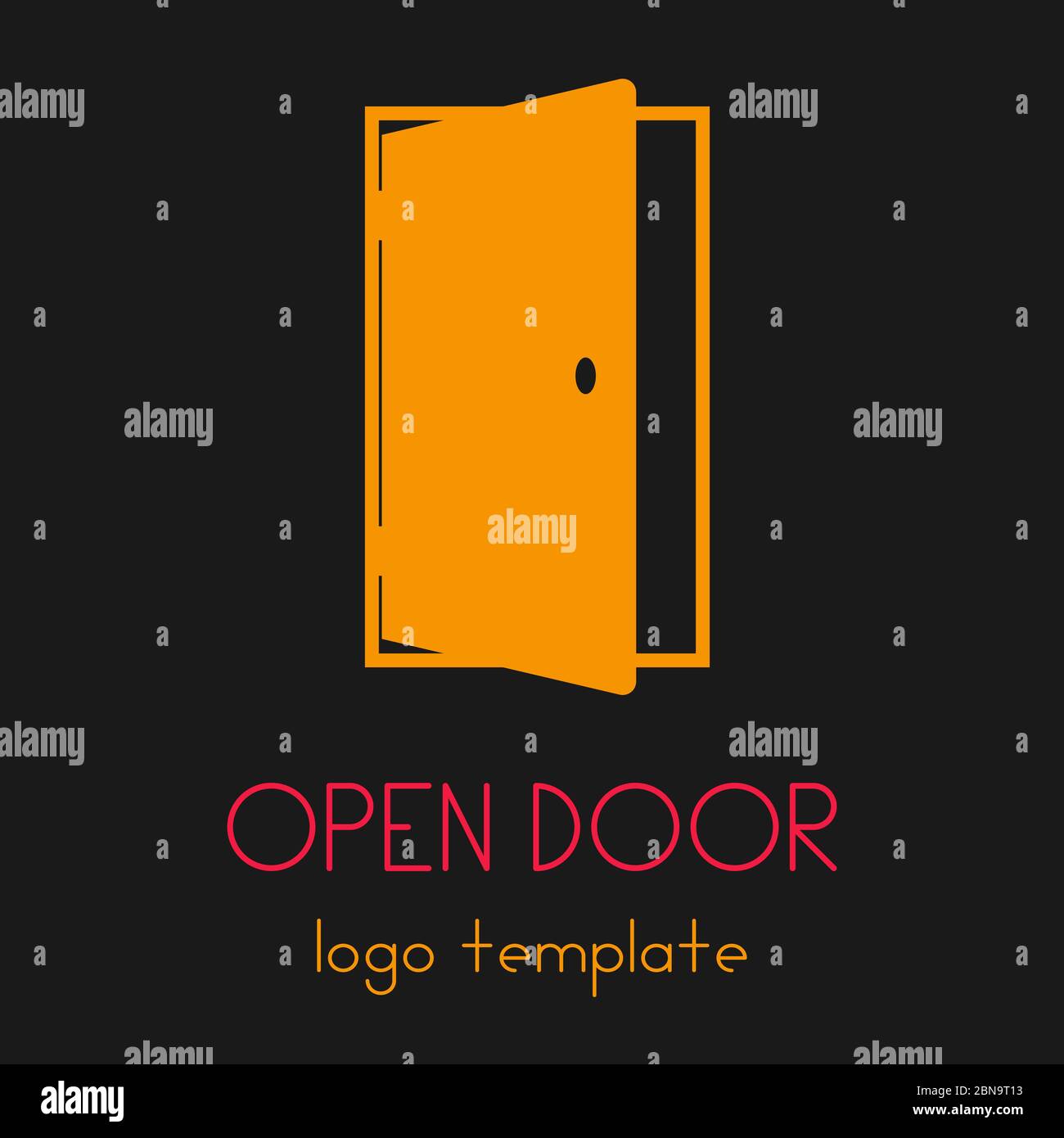 The open door logo, a simple door icon. Stock Vector