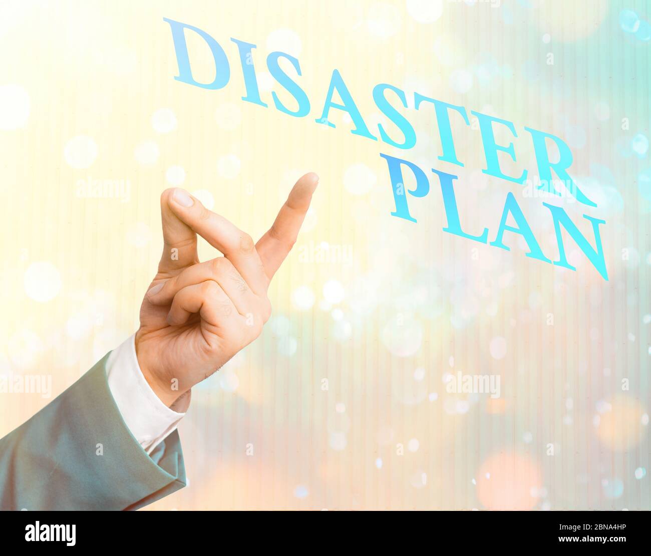 Writing note showing Disaster Plan. Business concept for Respond to Emergency Preparedness Survival and First Aid Kit Stock Photo