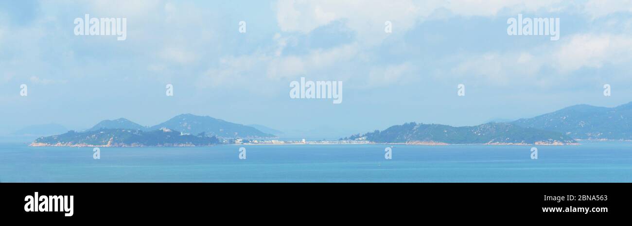 Panoramic view of Cheng Chau island in Hong Kong. Stock Photo
