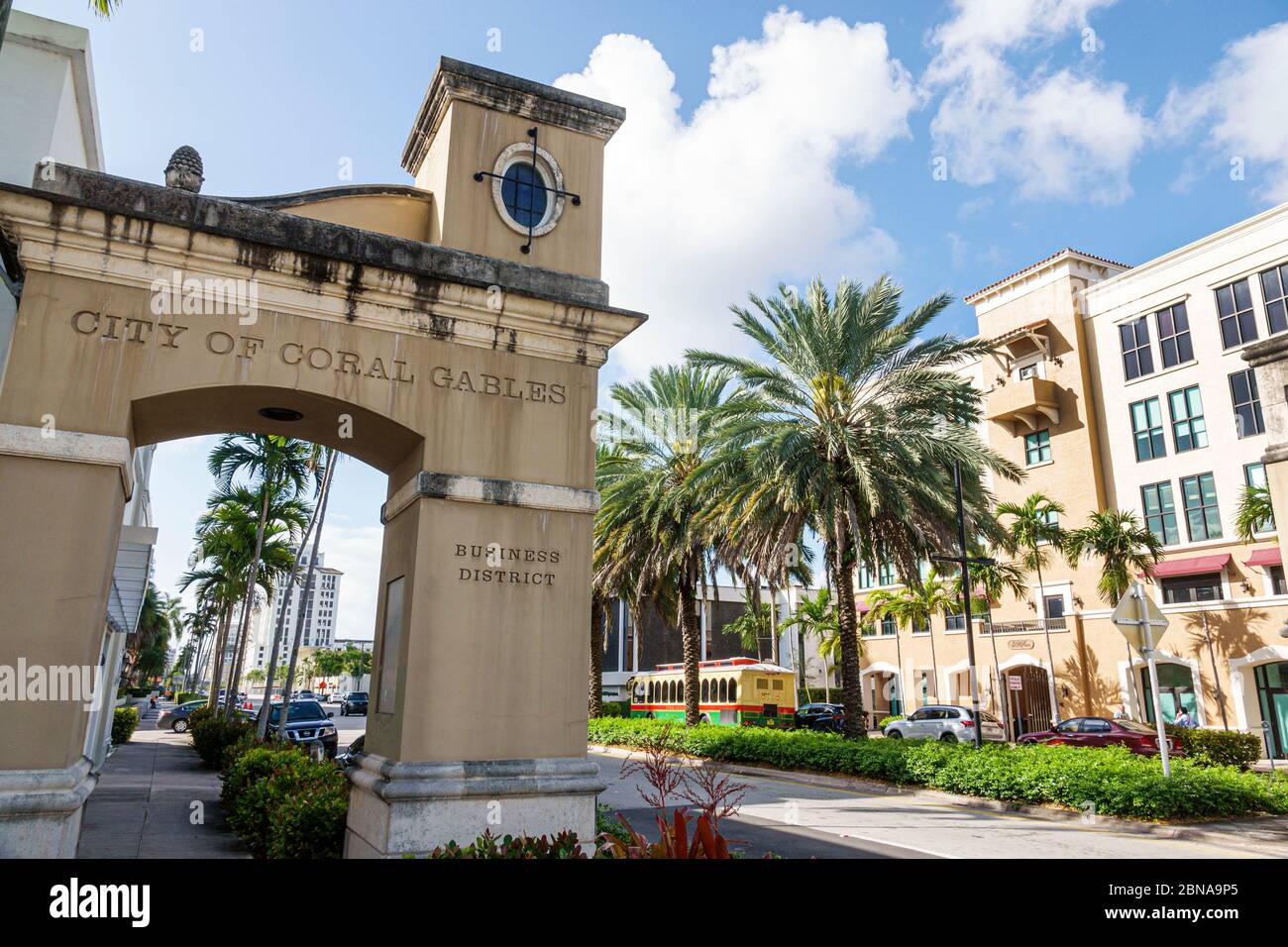 Miami Florida,Coral Gables,Ponce de Leon Boulevard,business district,arch office building,FL200217048 Stock Photo