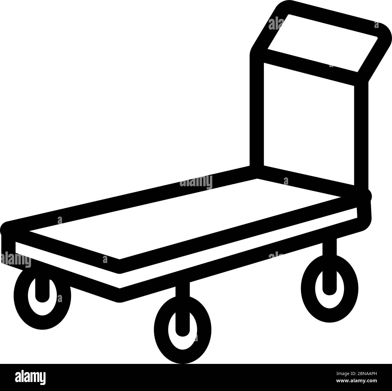 two wheeled trolleys front view icon vector outline illustration Stock