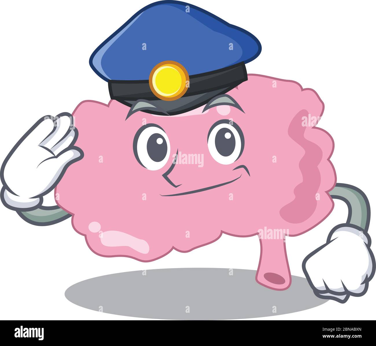 Police Brain Police officer cartoon drawing of brain wearing a blue hat Stock Vector ...