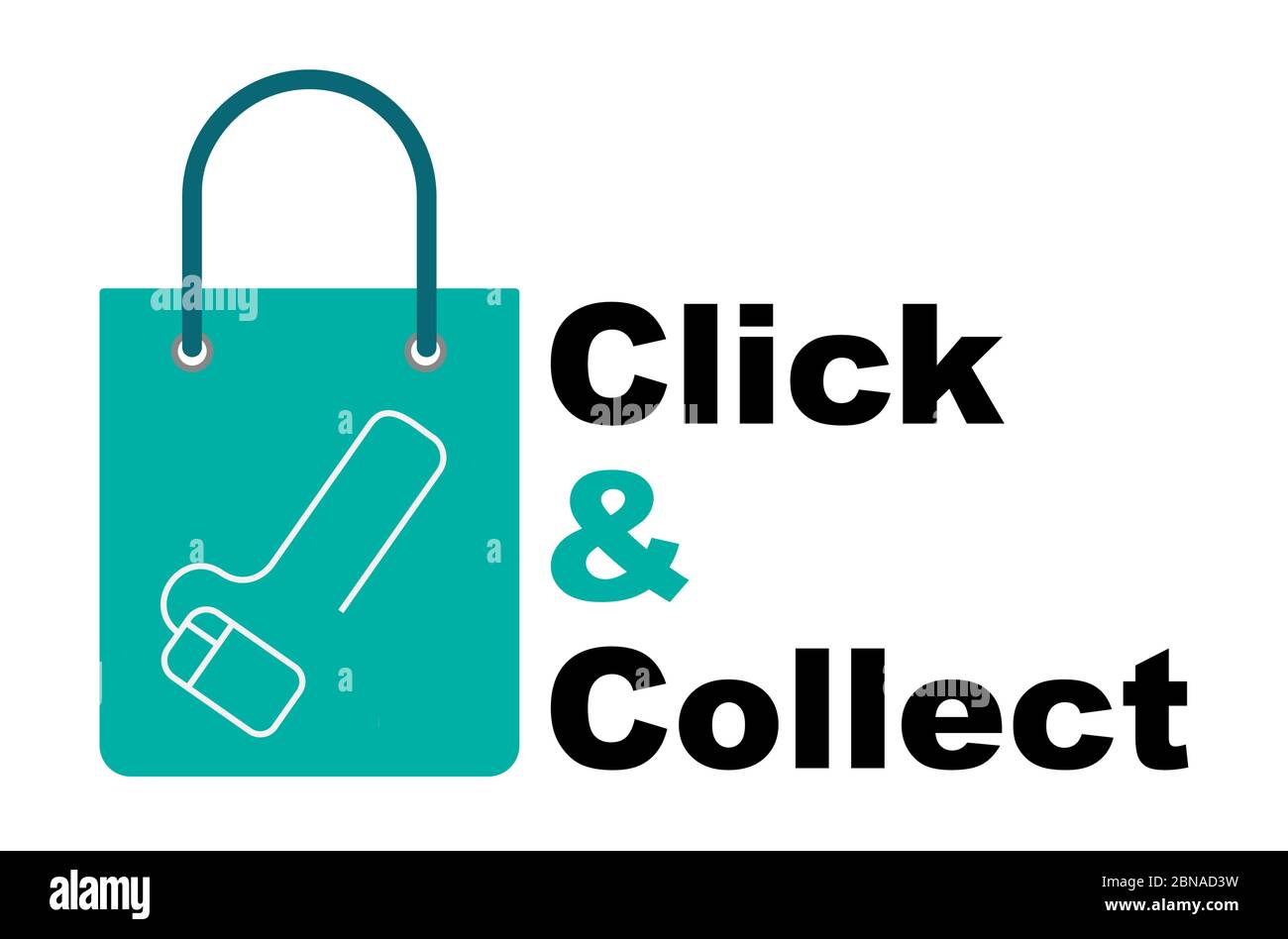 Click and collect concept vector online shopping concept Stock Vector