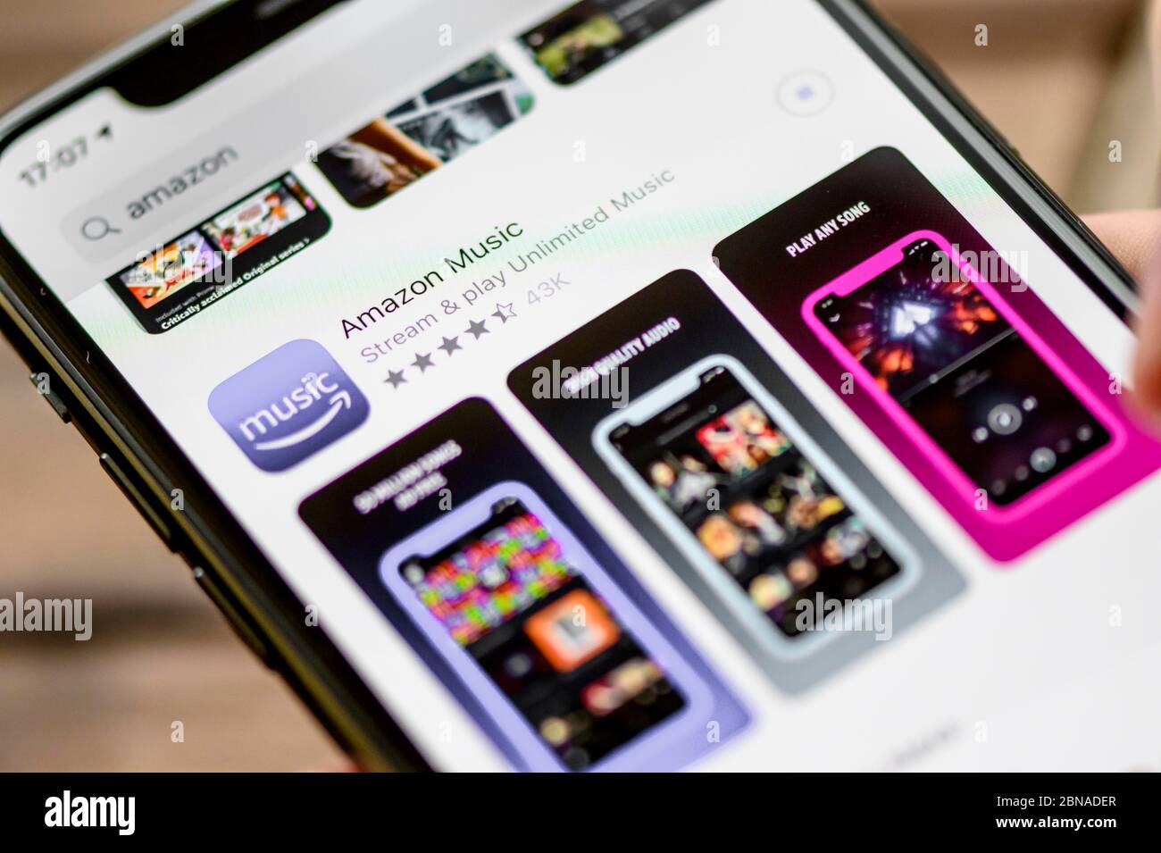 Amazon Music App In Apple App Store Music Streaming App Icon Iphone Ios Smartphone Display Close Up Stock Photo Alamy