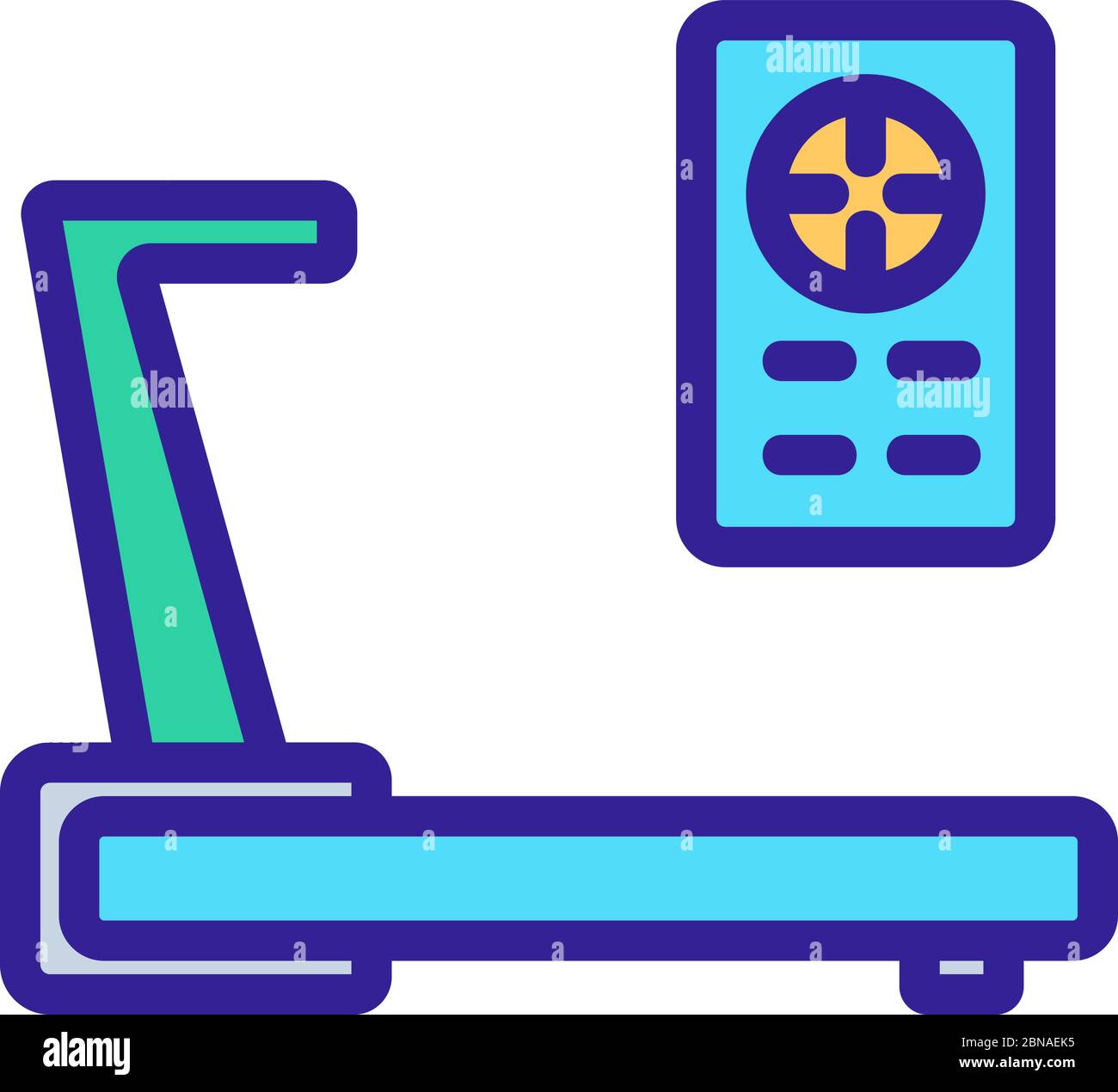 running mechanical simulator with control panel icon vector outline ...