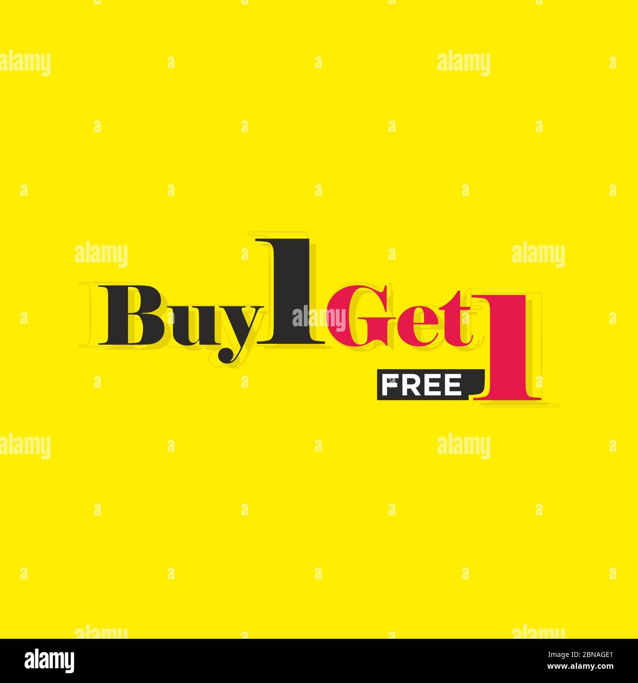 Buy 1 Get 1 Free - Banner Template - isolated Stock Photo