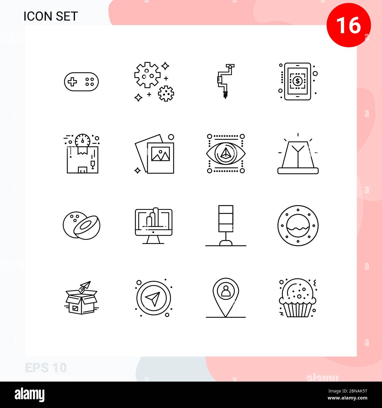 16 Creative Icons Modern Signs and Symbols of logistics, box, carpenter, currency symbol, banking Editable Vector Design Elements Stock Vector