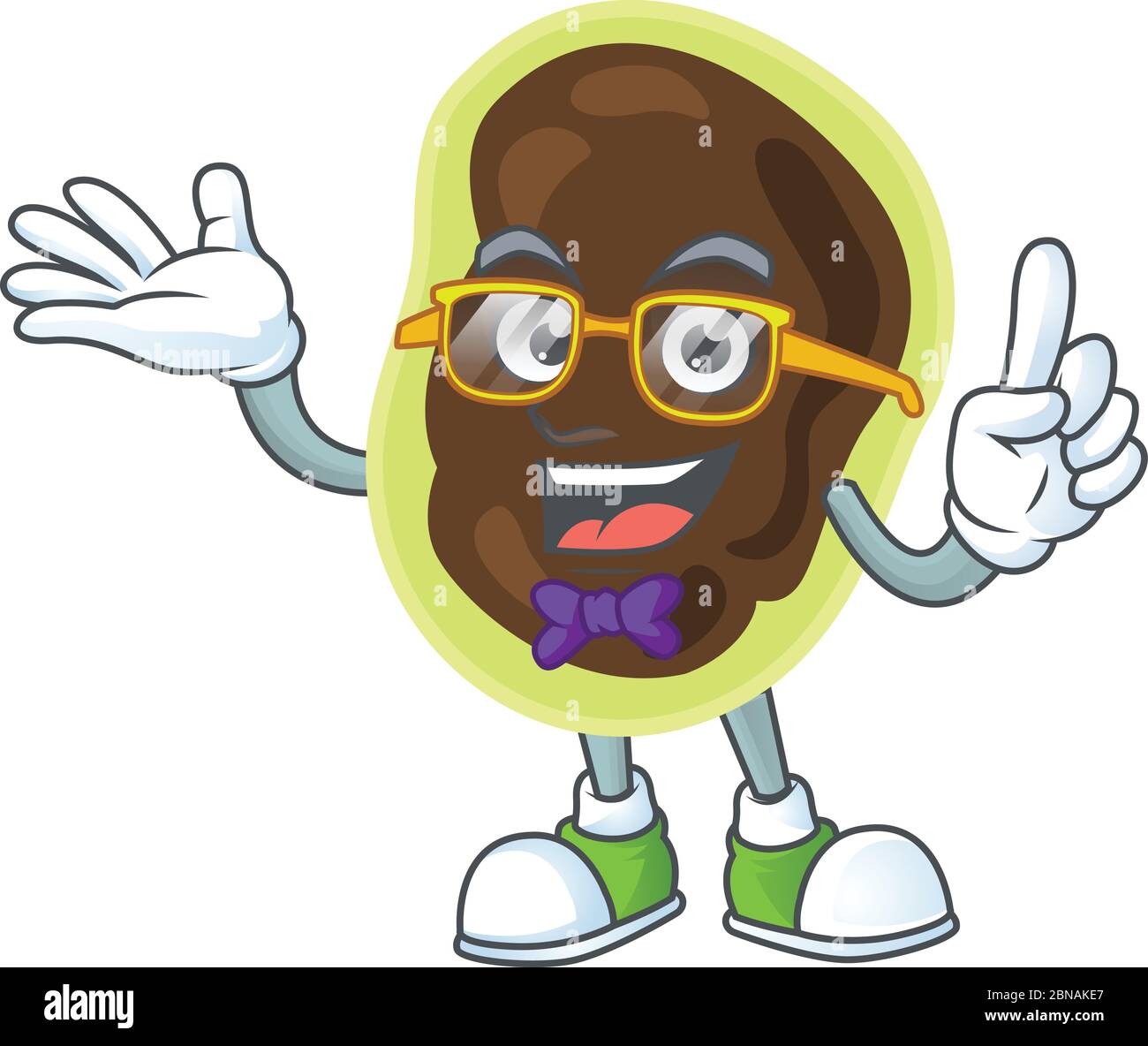 Cartoon character design of nerd firmicutes with weird glasses Stock Vector