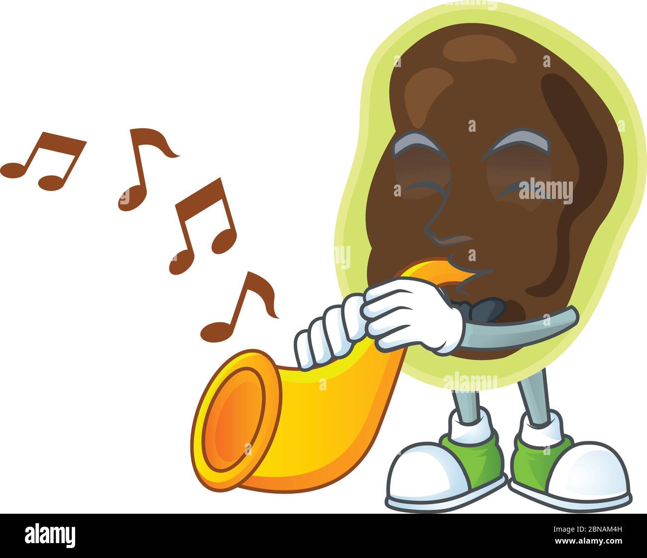 Talented musician of firmicutes mascot design playing music with a trumpet Stock Vector