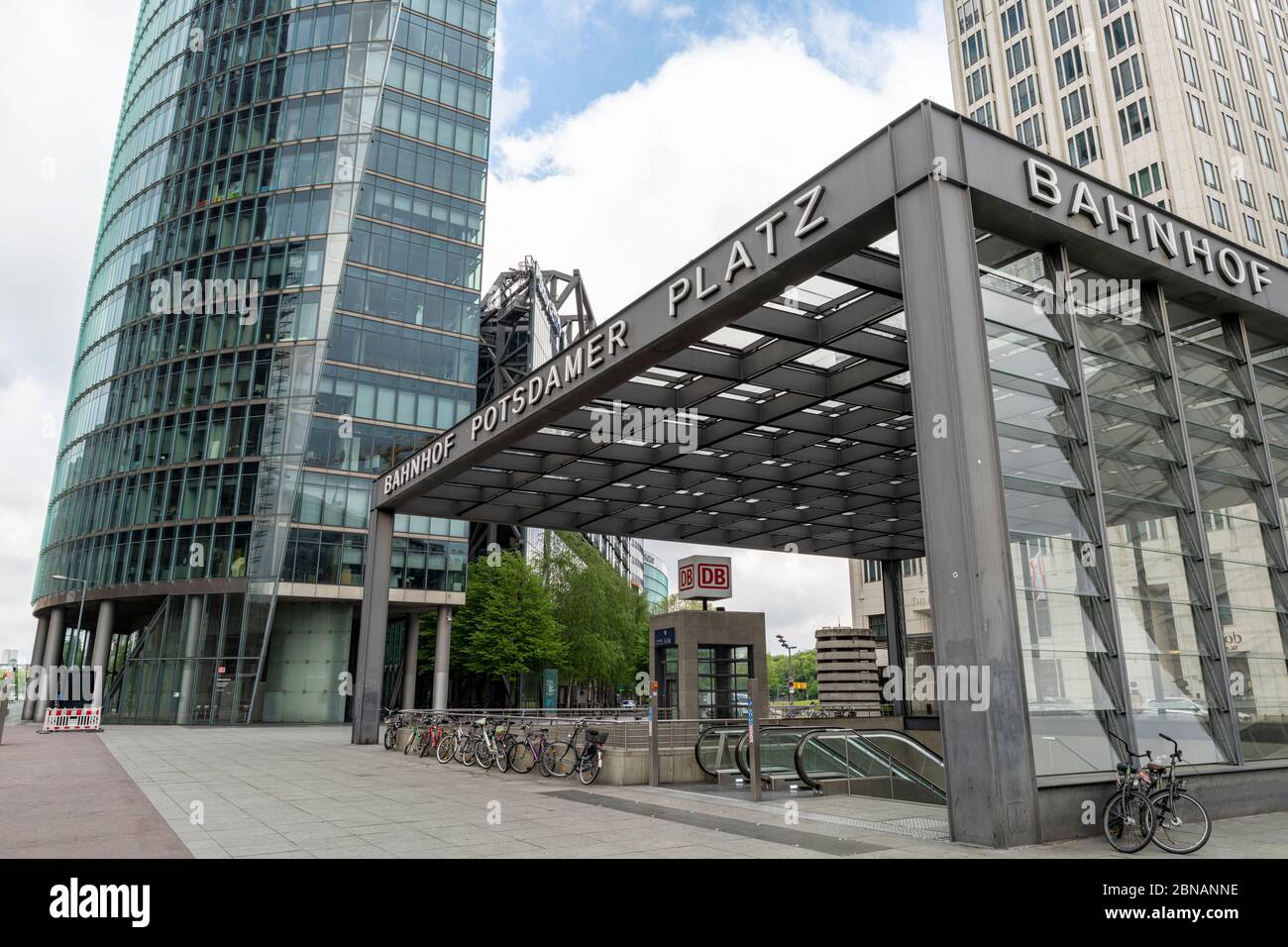 One of the entrances to the train station at a very quiet Potsdamer