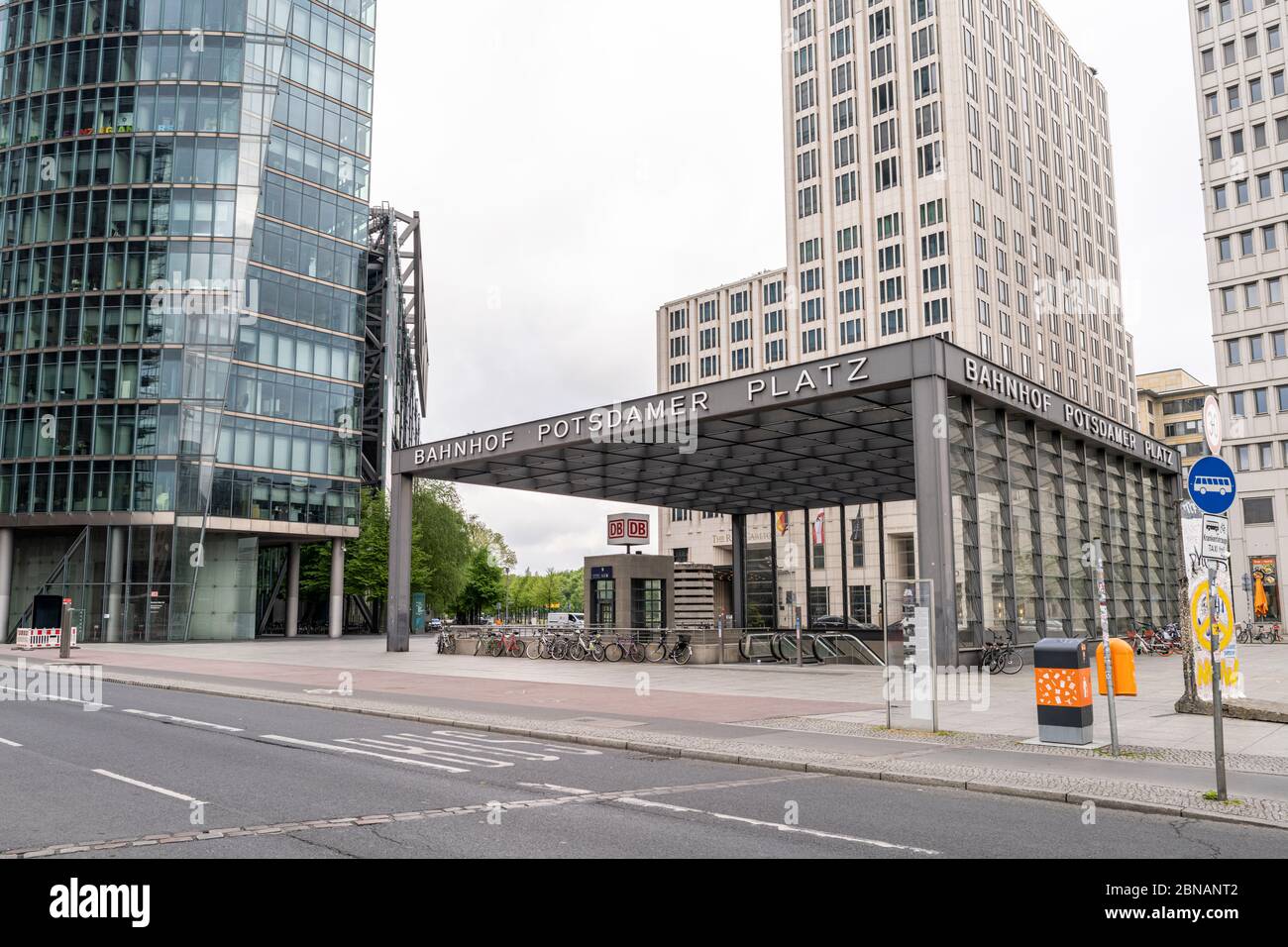 One of the entrances to the train station at a very quiet Potsdamer