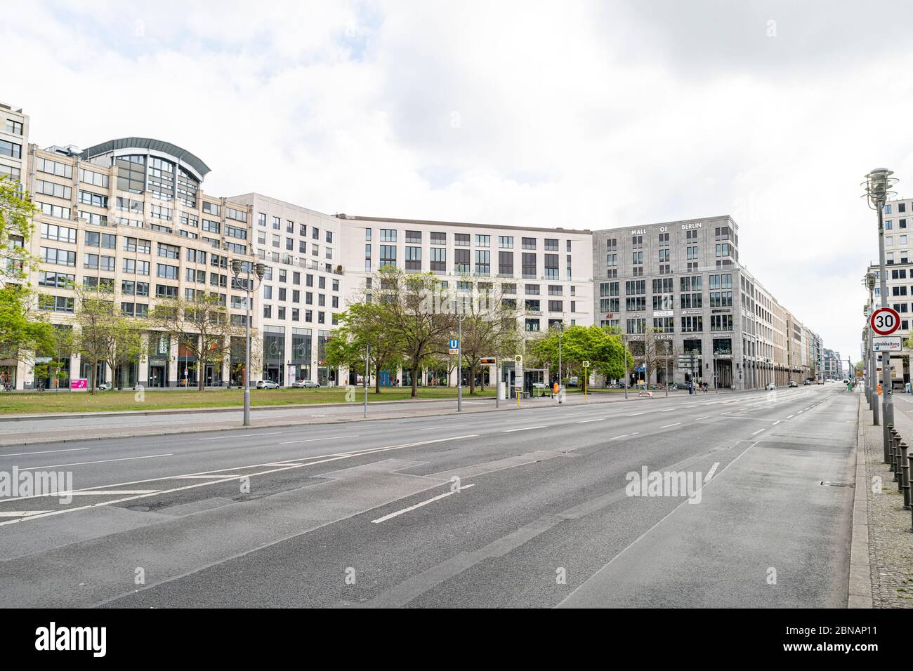 Leipziger Platz is one of the main shopping areas of Berlin featuring the Mall of Berlin, Germany Stock Photo