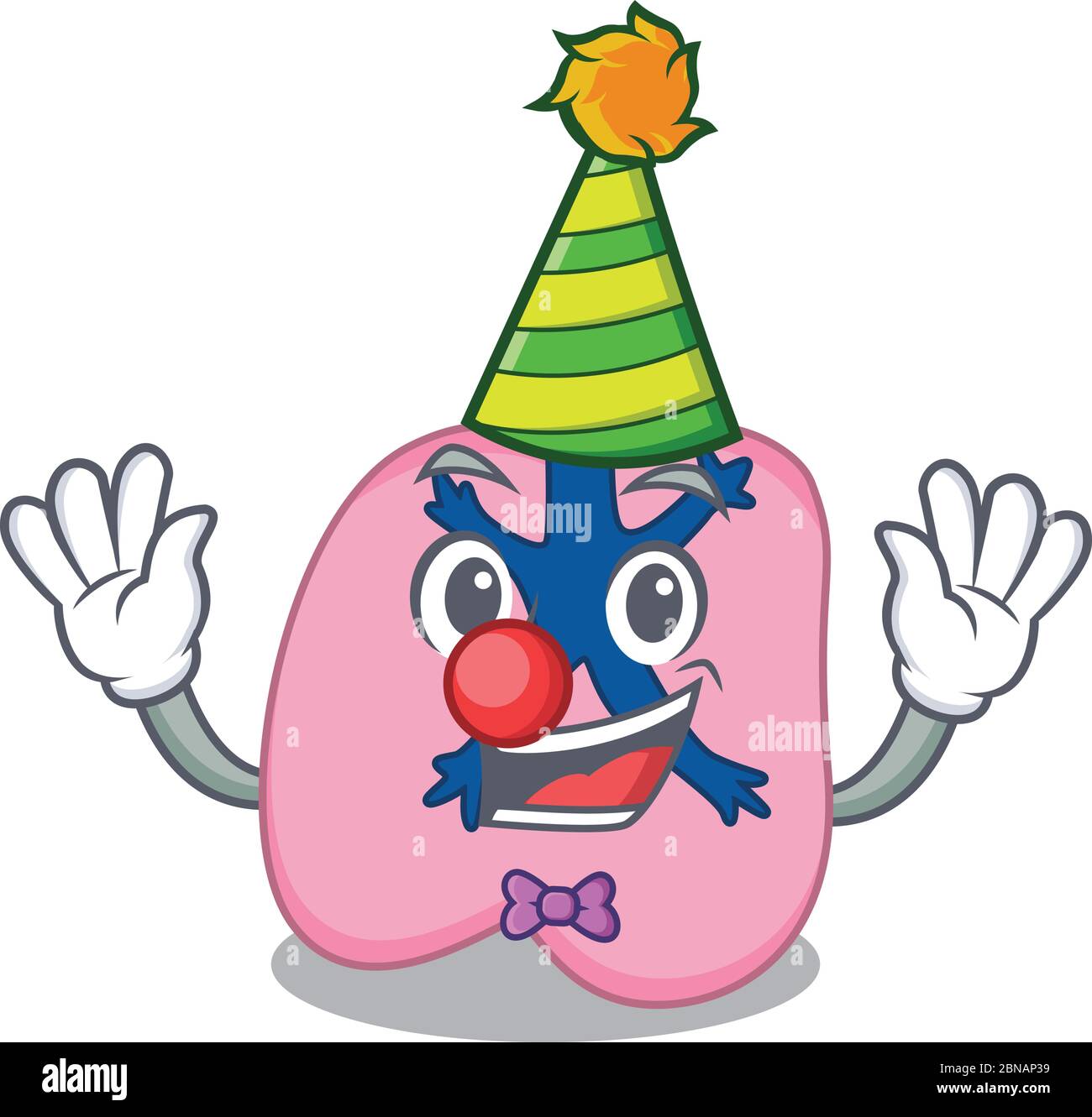 smiley clown lung cartoon character design concept Stock Vector Image