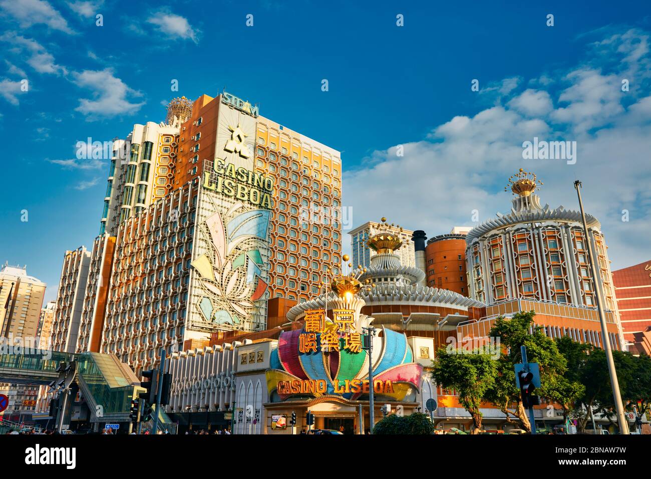 Exterior view of the Lisboa Hotel and Casino. Macau, China. Stock Photo