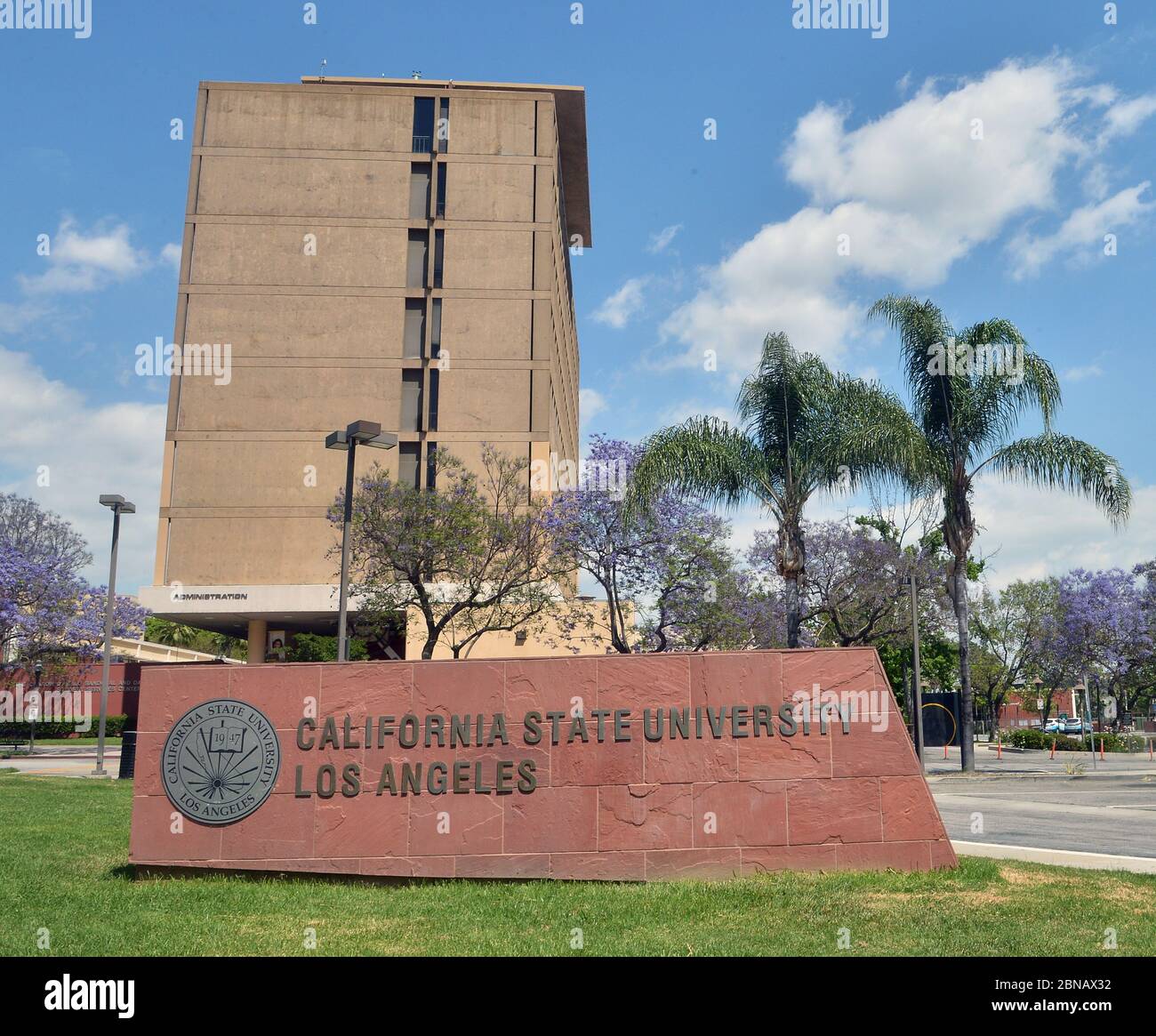 The Administration building is pictured on the Cal State LA campus in Los  Angeles on Wednesday, May 13, 2020. California State University, the  nations largest four-year college system, plans to cancel most