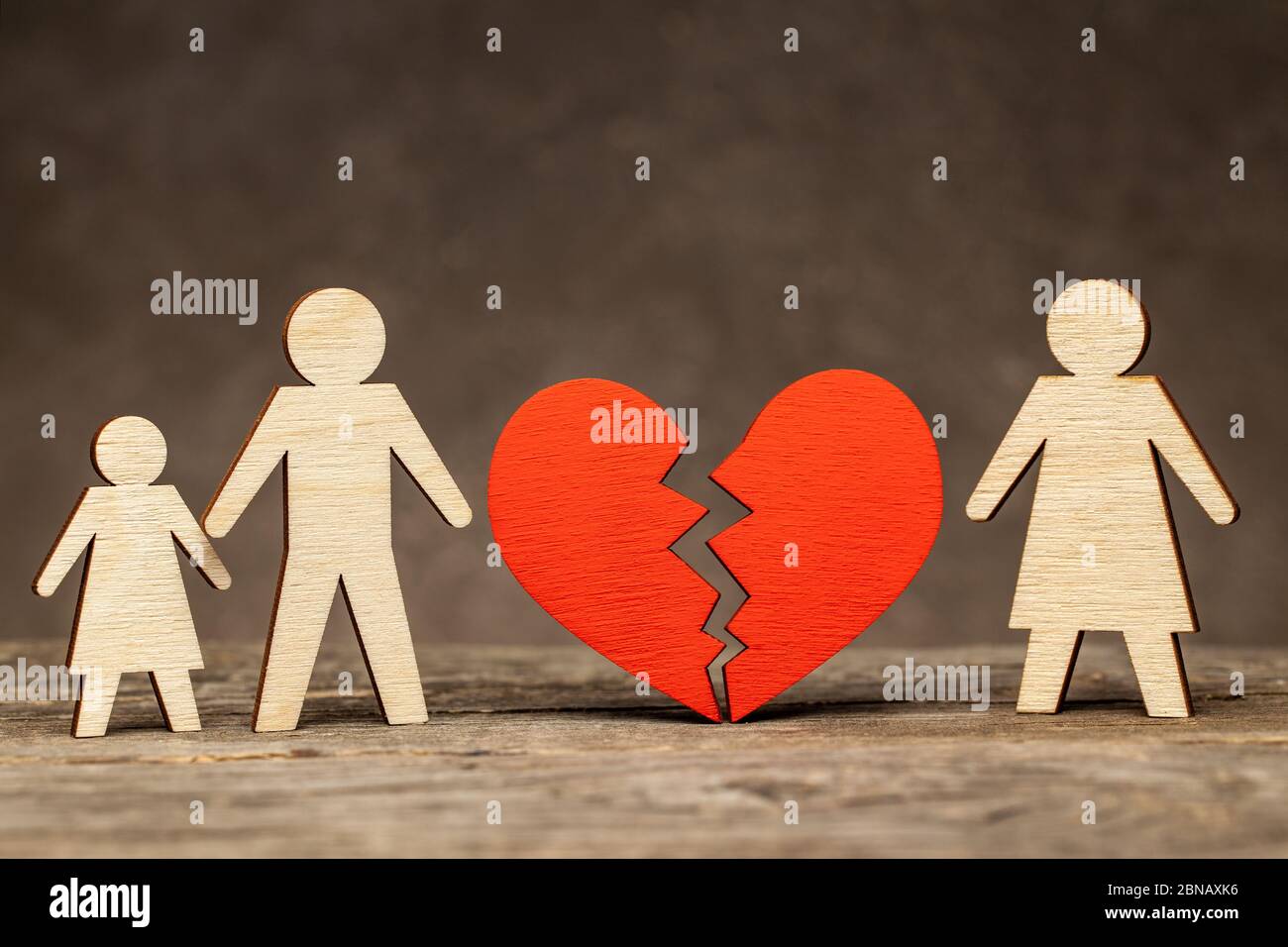 Divorce in a family with children. Mom left the family and left dad with the baby. Stock Photo