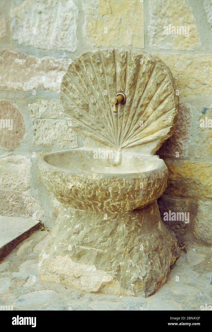 Fountain of Camino de Santiago. Navarrete, La Rioja, Spain. Stock Photo