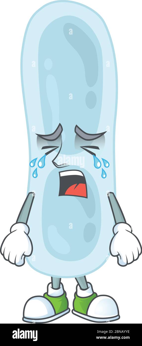 A crying klebsiella pneumoniae cartoon character drawing concept Stock Vector
