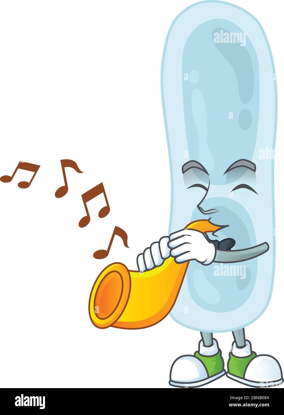 Talented musician of klebsiella pneumoniae mascot design playing music with a trumpet Stock Vector
