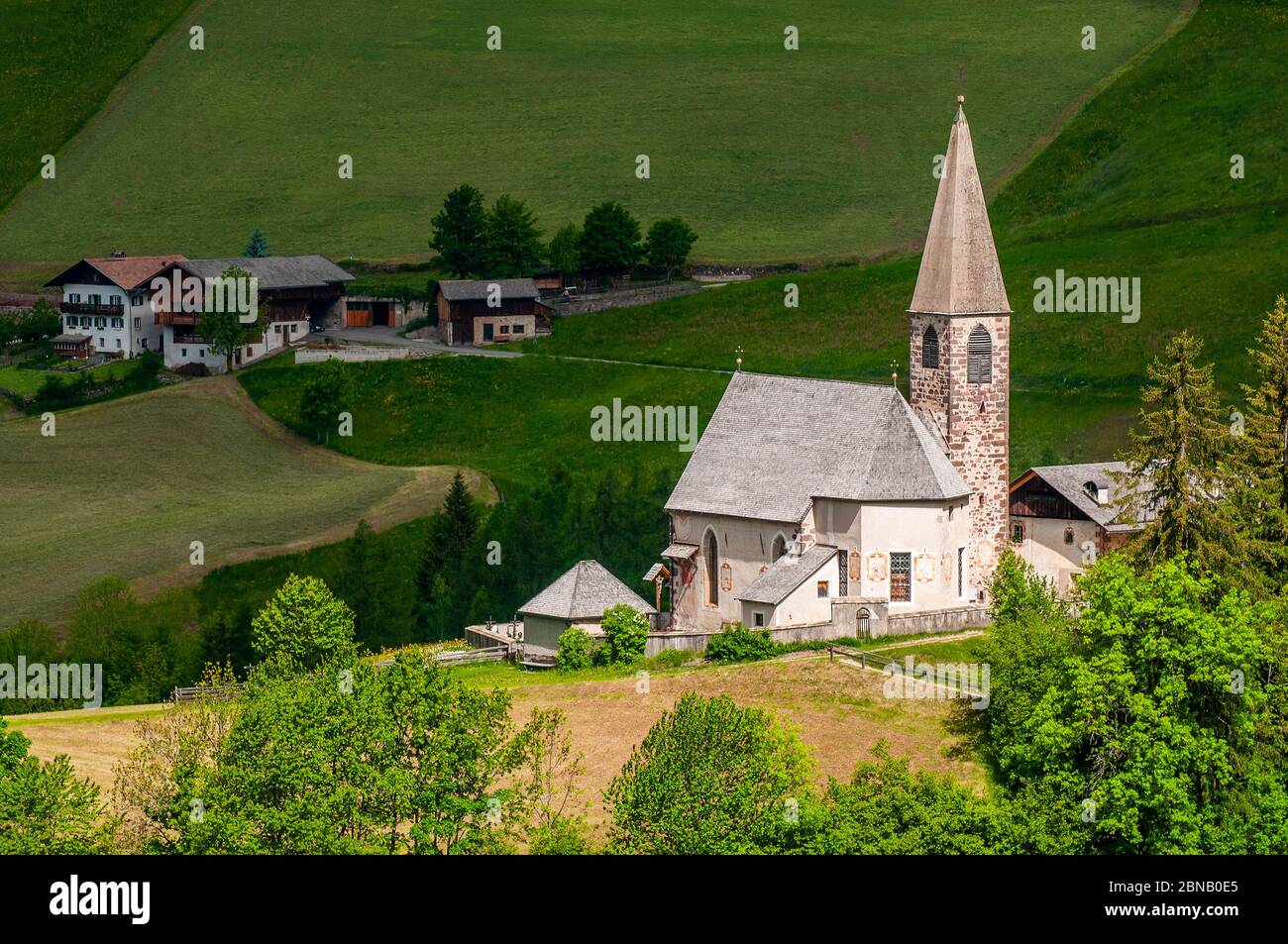 St. Magdalena, Funes valley, South Tyrol, Italy Stock Photo