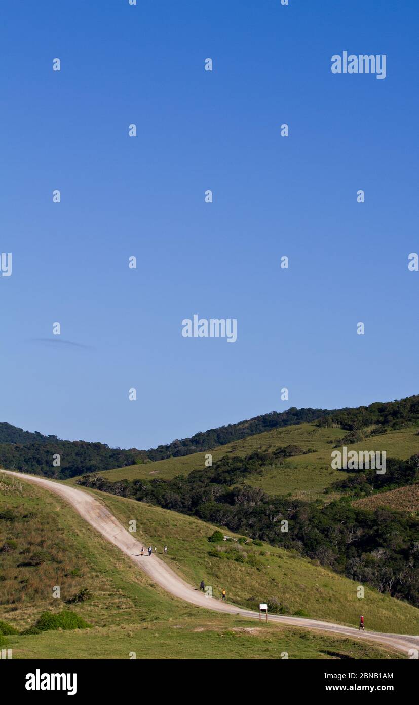 dirt road in eastern cape with figure in the distance Stock Photo