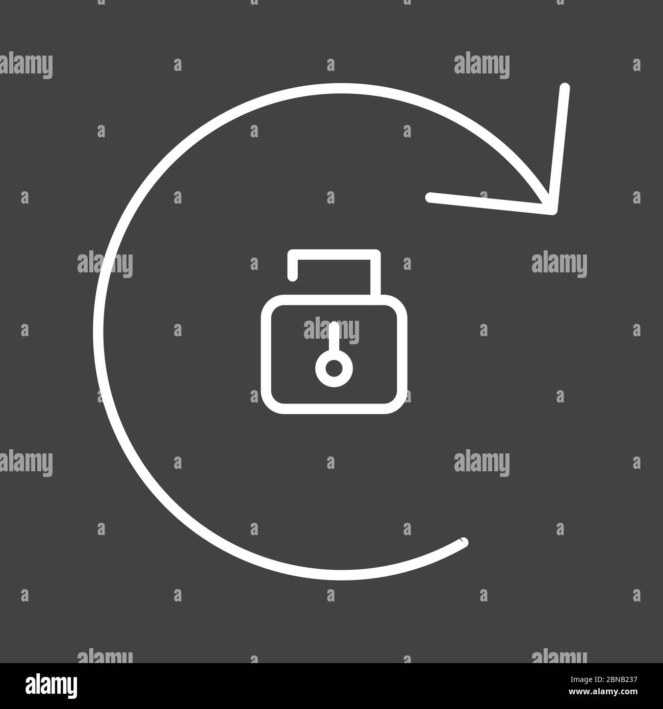 Beautiful Rotation Unlocked Line Vector Icon Stock Vector