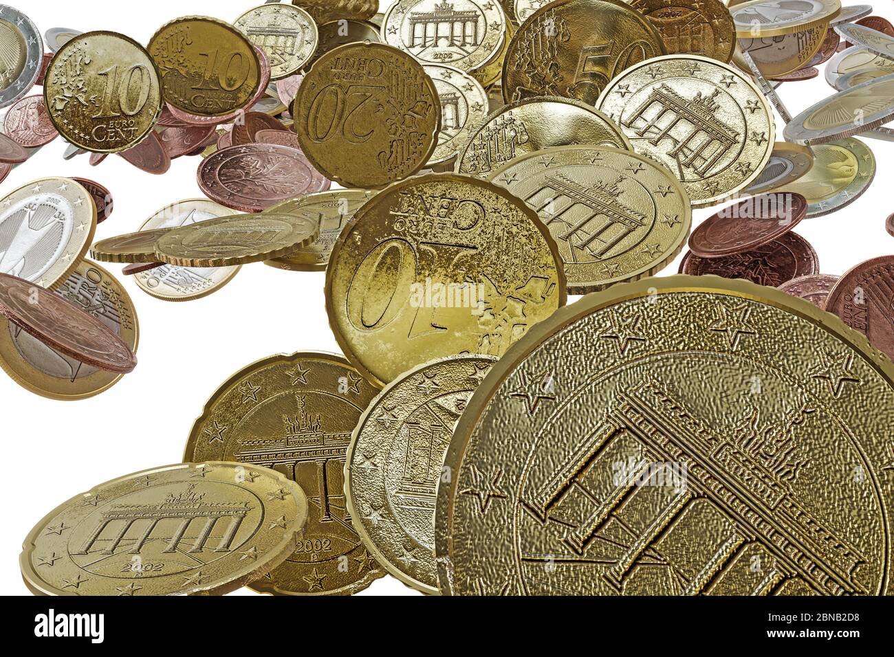 euro coins isolated on white background 3d illustration Stock Photo - Alamy
